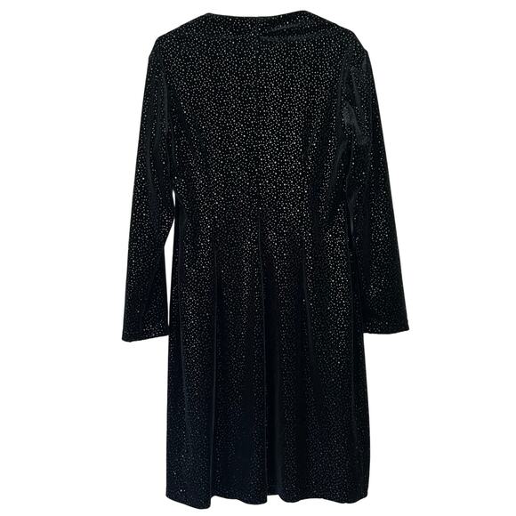 Helen Blake Velvet Long Sleeve Square Neck black shift Dress whimsigoth fairy M - Picture 7 of 10